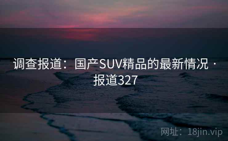 调查报道：国产SUV精品的最新情况 · 报道327